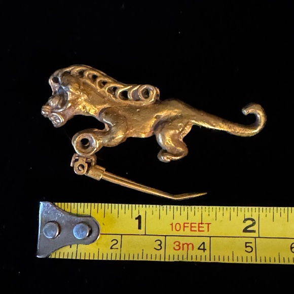 Vintage Gold Foo Lion/Shishi Fur Clip marked ALVA STUDIOS - Picture 6 of 8